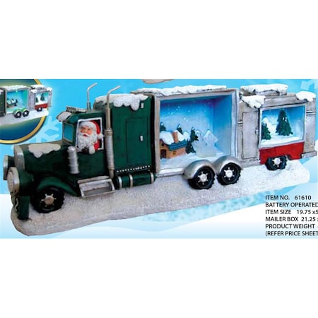 7.25 In. Polyresin Santa Claus Driving Trailer With LED Light